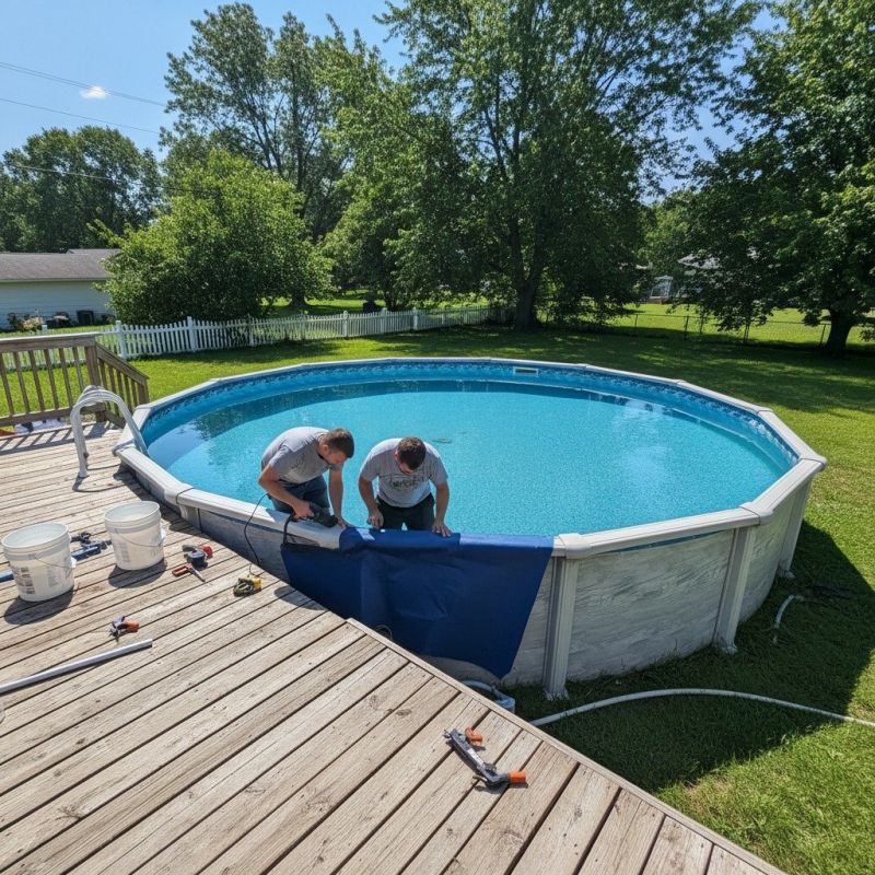 Local Above Ground Pool Install pros at work